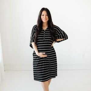 Dwell & Slumber Women's Black and White Valencia Maternity Kaftan Size M/L